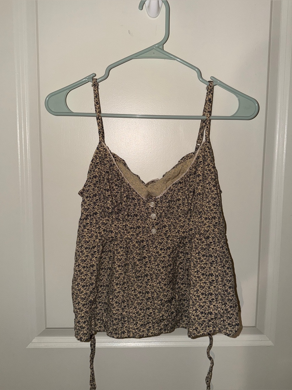 Pacsun Floral Lace-Trim Tan Cami Top